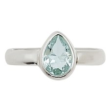 Natural Aquamarine - Brazil 925 Sterling Silver Ring s.7 Jewelry R-1001