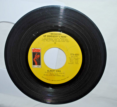Albert King, BREAKING UP SOMEBODY'S HOME, 45 rpm record, EX, Stax STA-0147