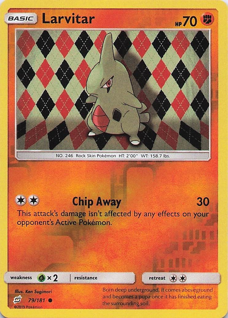 Larvitar - Pokemon Reverse Holo Common 2019 Team Up 79/181 NM