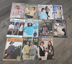 LEISURE ARTS Knitting Leaflets - Titles, see Pictures, Lot of 11, vintage 