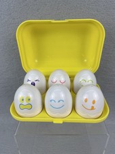 1993 Vintage Tomy Hide N Squeak Eggs Shape Color Sorting Carton Learning Toy