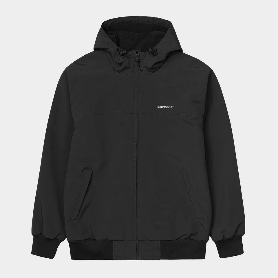 Chaqueta de vela con capucha Carhartt WIP para hombre - negra/blanca, talla grande para hombre”
