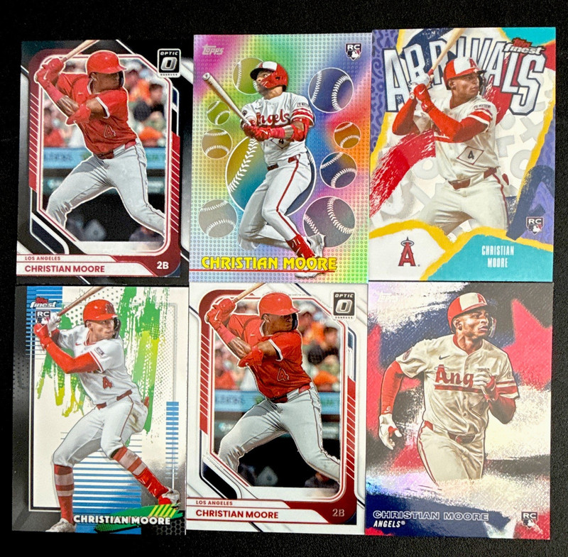 Topps 2026 Christian Moore Los Angeles Angels Rookie 6- Card Lot Finest