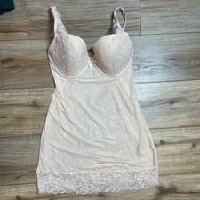 Victoria's Secret Romantic Whimsical lingerie cupped lace chemise Slip Dress