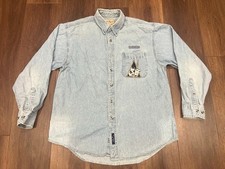 Port Authority Long Sleeve Denim Shirt Button Men s Large
