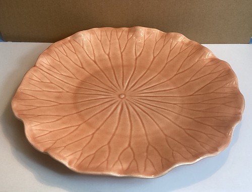 Metlox Lotus Poppy trail 11” Dinner Plates Peach Apricot Salmon 1ea - Picture 6 of 6