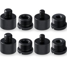8pcs Mic Stand Adapter Screw Thread Adapter For Microphone Black