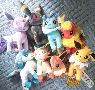 eevee collection ぬいぐるみ Set of 8 Pokemon Eevee Collection Plush Buiz Complete Rare Toy