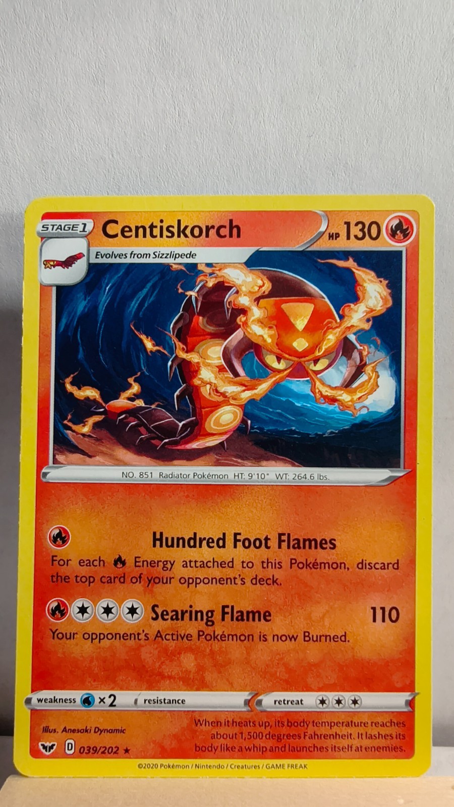 Centiskorch [LP] - Pokemon TCG Sword & Shield Base 039/202 [Rare]