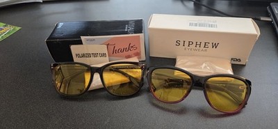 BUNDLE: 2 Pairs Women Night Driving Glasses Yellow Siphew And Myiaur Brand