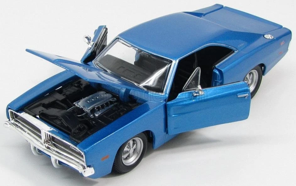 MODELLINO AUTO STATICO MAISTO DODGE CHARGER R/T 1969 BLU MODELLISMO SCALA 1/25 - Immagine 4 di 4