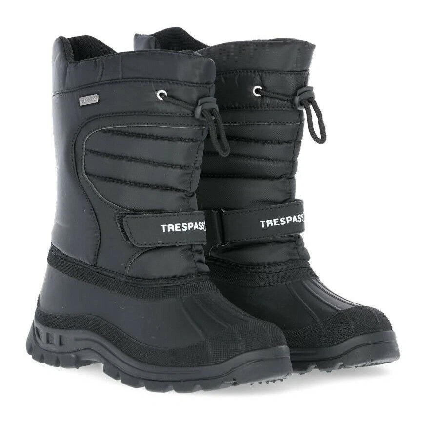 Trespass Dodo Jugend Kinder Wasserabweisend Schneestiefel in Schwarz Winter Warm
