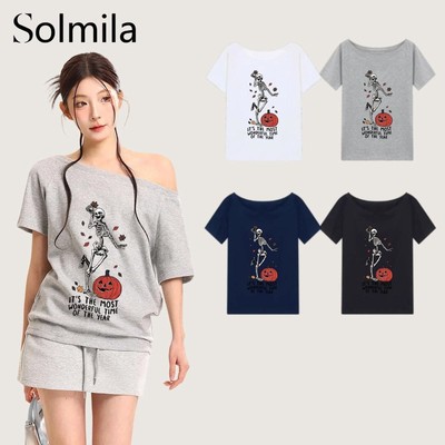 Ideal für Urlaub Schulterfreies Oberteil Koreanisch Slim Fit Baumwolle Elasthan Stoff
