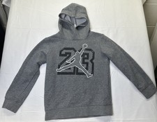Nike Jordan 23 Fleece Pullover Hoodie Sweatshirt Boys Large 6-7 Years Gray
