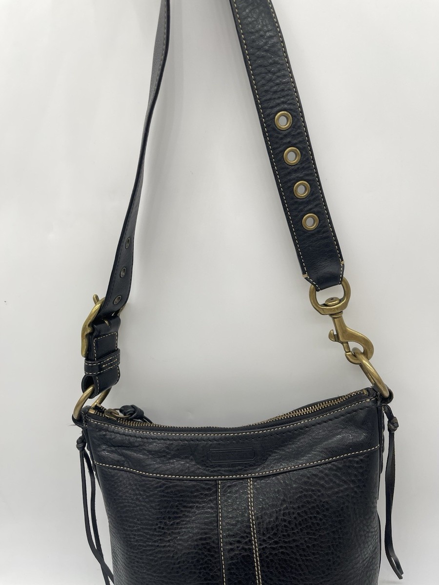 Vintage COACH Bleecker Crossbody Purse 10398 Black Leather Wide