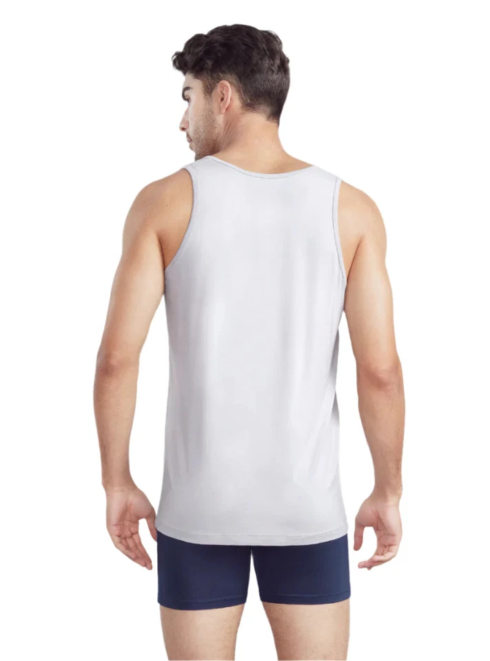 Paquete de 5 camisetas sin mangas David Archy de bambú que absorben la humedad para hombre Foto 2 de 4