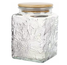 Glass Jar Food Storage Container Square Glass Jar with Lid Decorative Jar