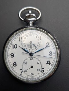 Taschenuhr Chronograph HEUER (Militärverwaltung) Schweiz um 1920