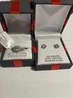 Lab-Created White Sapphire Ring 925 Sterling Silver Size 7 with earrings — photo 1