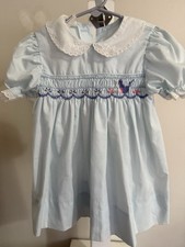 Vintage Polly Flinders Hand Smocked Dress - Size 3T