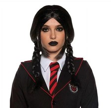 Wednesday Wig Braids - Addams Family - Black - Costume Accessory - One Size