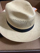 stetson 150th anniversary aviator panama straw fedora Size 6 7/8