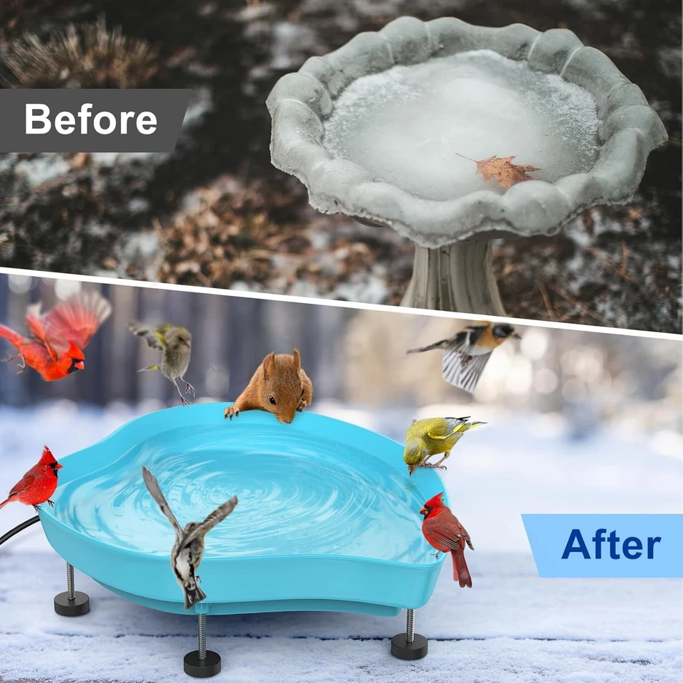 Ванны для птиц с подогревом для улицы на зиму - 60 Вт термостатически контролируемое тепло - Изображение 4 из 4