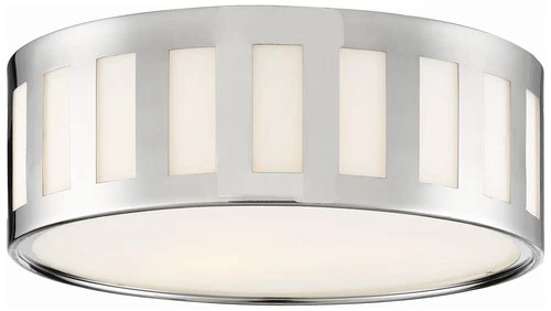 Crystorama Kendal 14"W Polished Nickel Drum Ceiling Light - Picture 2 of 7