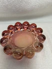 Vintage Boopie Bubble Glass Ashtray Trinket Dish Catchall  Pink Cranberry MCM