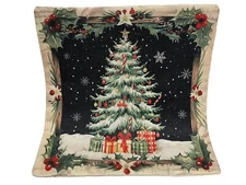 Christmas Tree Winter Scene Christmas Throw Pillow Cover Holiday Home  Decor