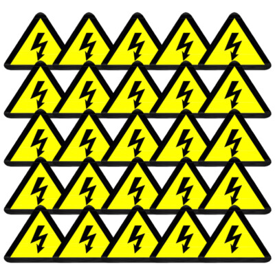 25 Pcs Logo Stickers Small Electrical Warning Danger Sign