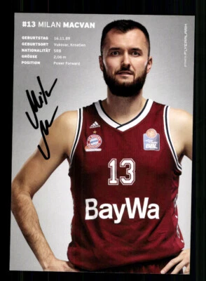 Milan Macvan Bayern München  Basketball Original Signiert + A 238375 - Bild 1 von 2