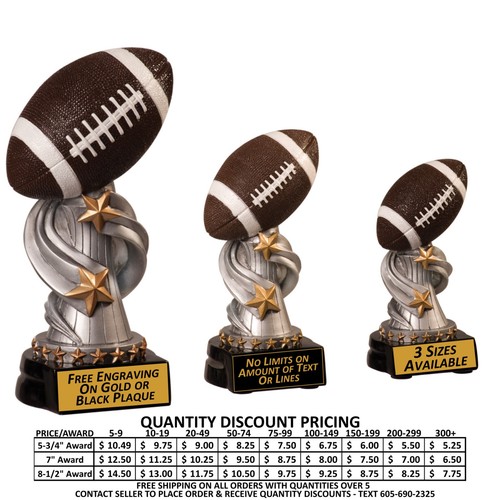 Ball Top Awards Trophy - All Sports - Free Custom Plaque - Football Softball - Picture 4 of 7