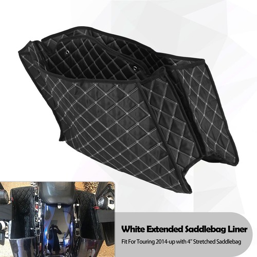 4'' Saddlebag Liners Stretched Bag Inserts White Fit for Harley Touring