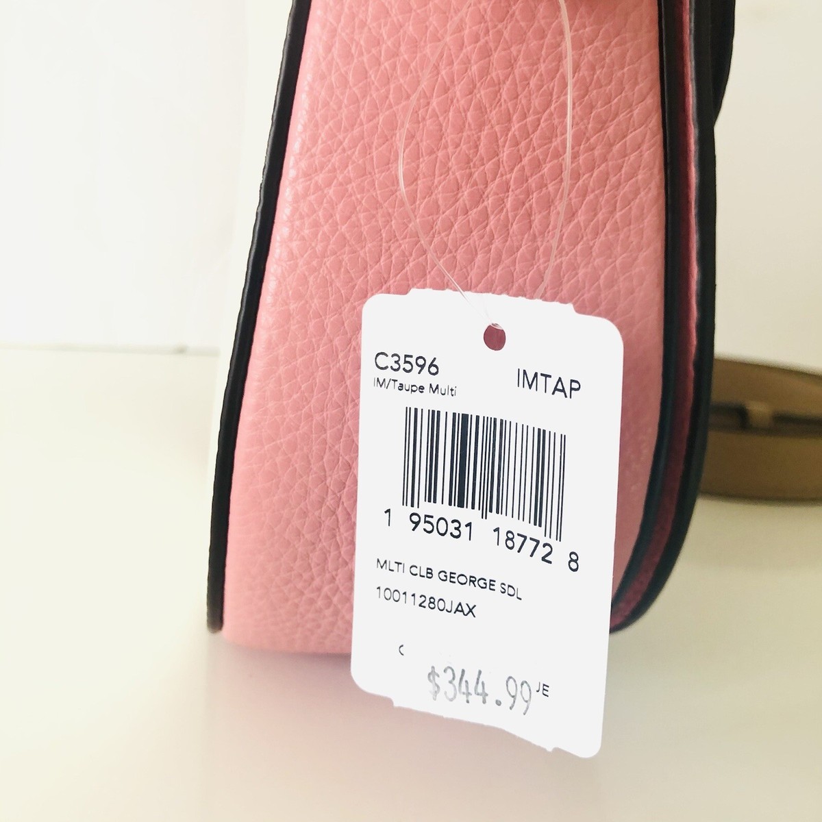 Coach Georgie Saddle Bag Colorblock Crossbody Leather Purse Taupe