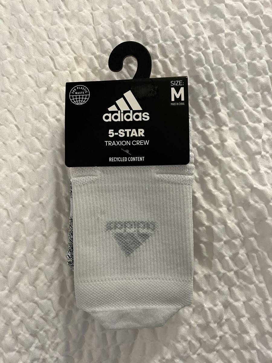 adidas 5-Star Team Traxion Crew Socks - white - medium $25 | eBay