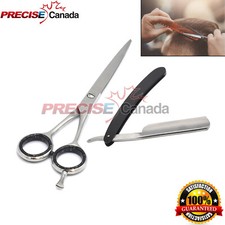 2 Pcs Professional Barber Hair Cutting Scissors  Shaving Razor Set BTS-720