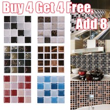 20X Mosaic Tile Stickers Peel and Stick Self Adhesive Kitchen Bathroom Decor