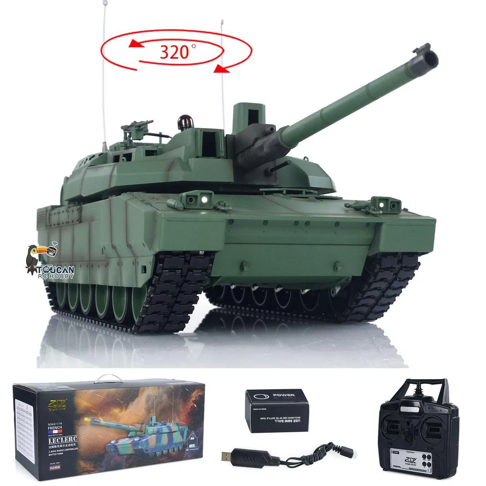 1/16 Tongde RC Tank H2408 Leclerc Battle Tank RTR IR BB Shooting Barrel Recoil - Image 2 of 4