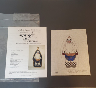 Mile High Princess Moonbag Santa w/Stitch Guide Hand Painted Needlepoint 948