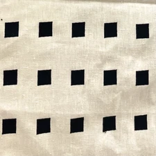 LEE JOFA KEELY WEARSTLER MODERN EMBROIDERED FABRIC CHALET EMB IVORY/BLACK BTY