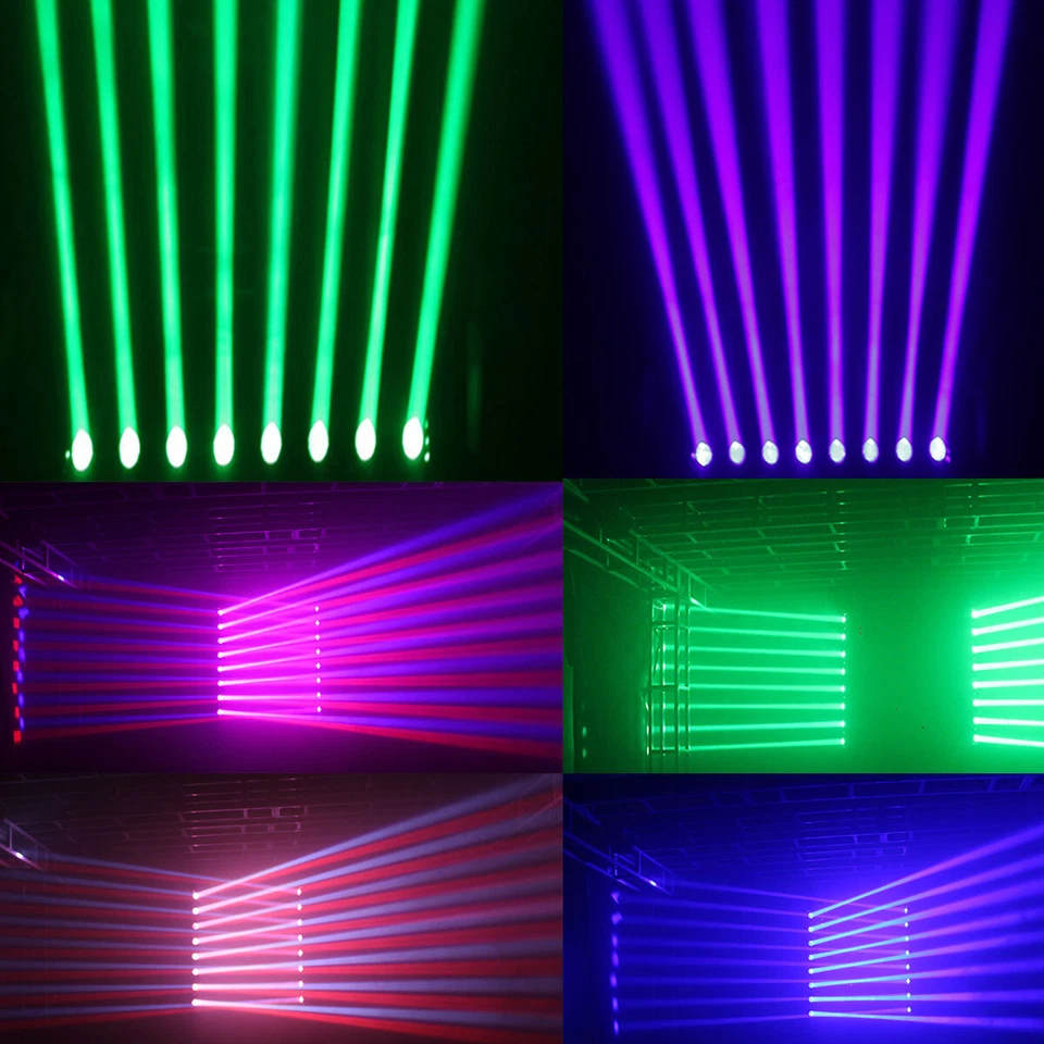 8X12W LED RGBW 8 Eyes Beam Moving Head Stage Bar Light DJ Disco Wash Lighting - Image 2 of 4