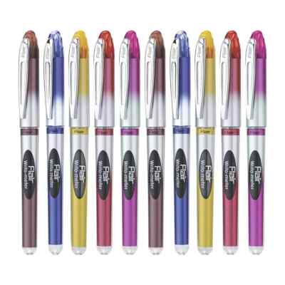 Flair Writometer Blue Ball Pen 0.6mm Pack of 10 Writes Up to 10,000 Meters