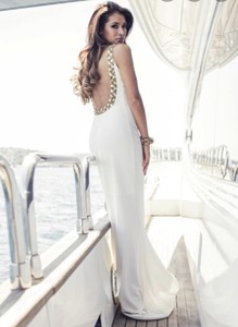 white and gold gown dress