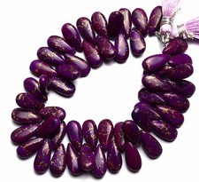 Natural Gem Copper Turquoise 15x7MM Approx. Smooth Pear Shape Briolette Beads 7"