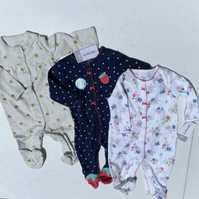 Carter  s Baby Girls 3 Months Sleepers Bundle Lot NEW