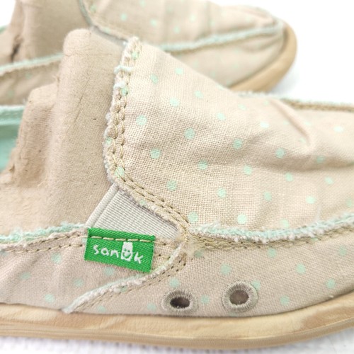 Sanuk Polka Dot Loafers Slip On Flats Caual Fabric Upper Shoes Womens Size 6 - Picture 6 of 9
