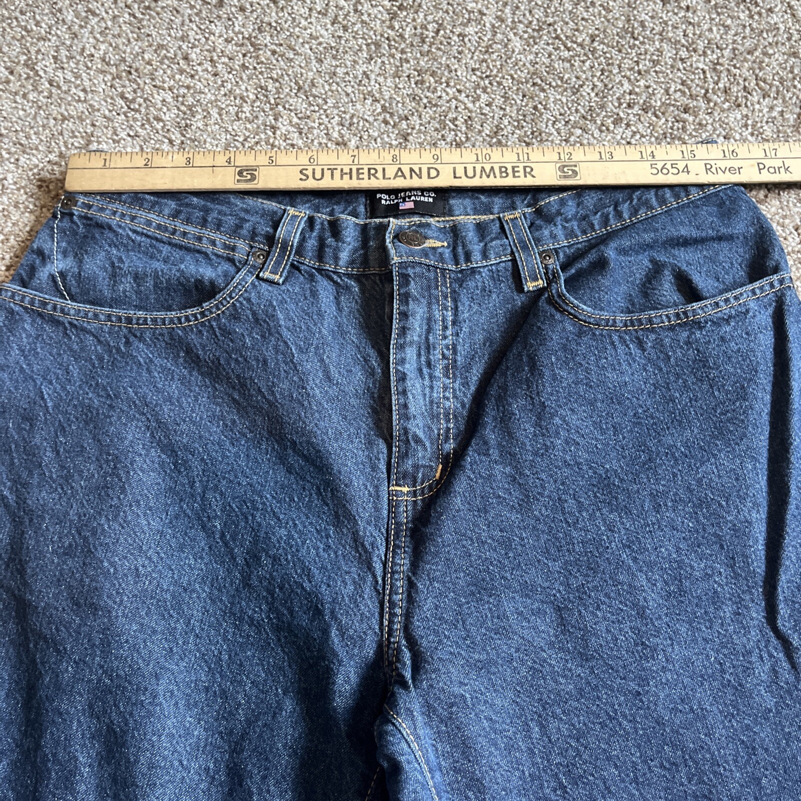 Polo Ralph Lauren Jeans Youth Boys 20H (32 X 28.5) Straight Leg Dark Wash - View 5