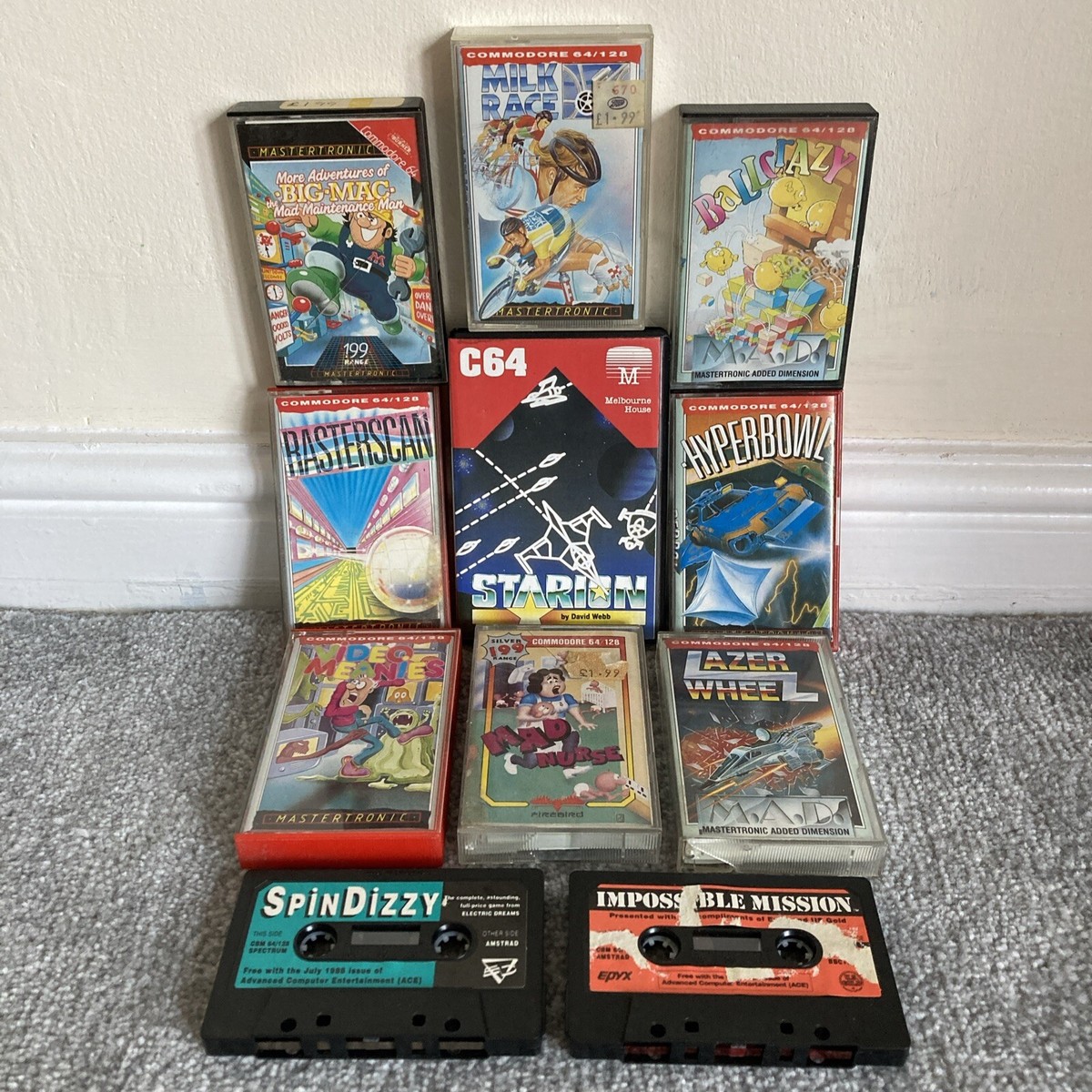 11 X C64 Commodore 64 Games Cassette Bundle Job Lot Collection