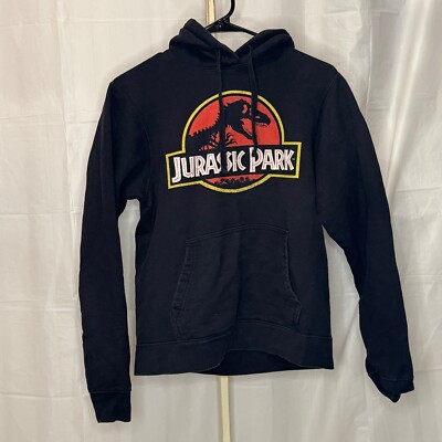 Jurassic Park Logo Hoodie Sweatshirt Small Black Official Universal